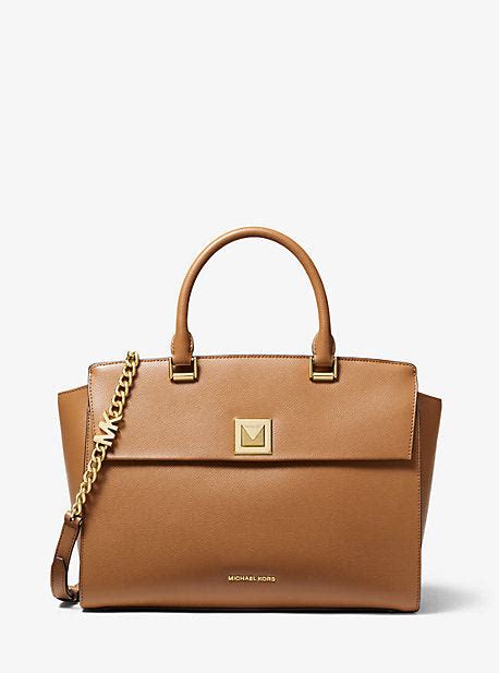 michael kors sylvia dreifarbige large tasche|Sylvia Large Crossgrain Leather Satchel .